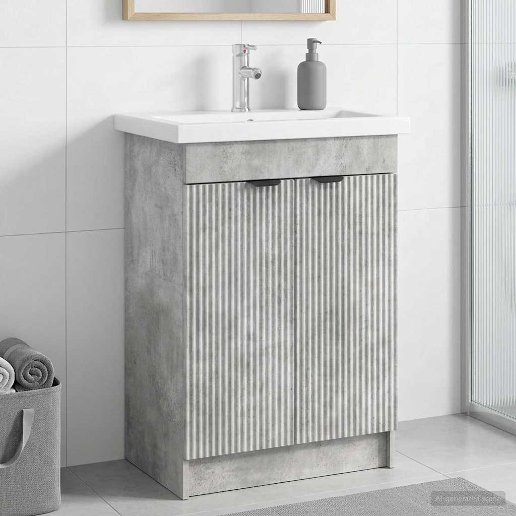 vidaXL Unter dem Waschbecken Badschrank Betongrau 78,5 x 37,5 x 81 cm