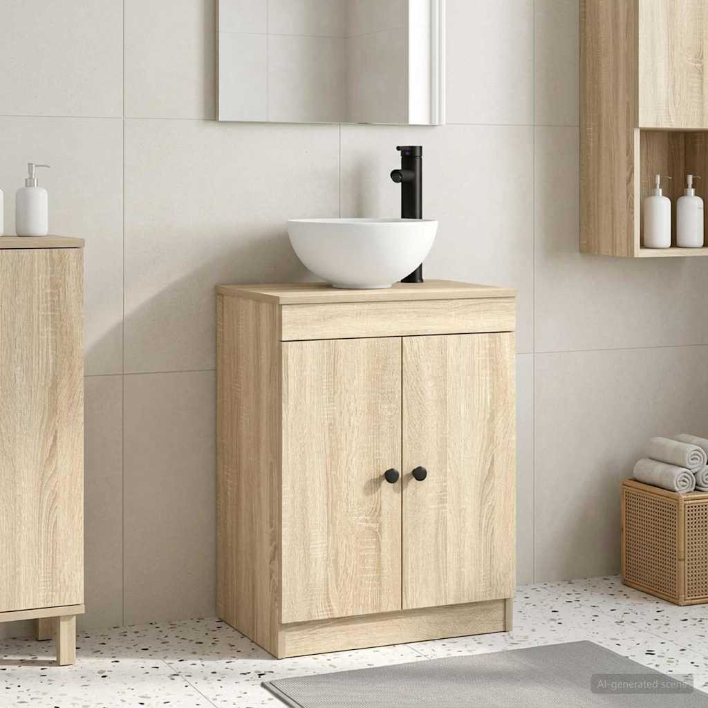 vidaXL Badezimmerschrank mit Waschbecken Sonoma-Eiche 54 x 35 x 83 cm