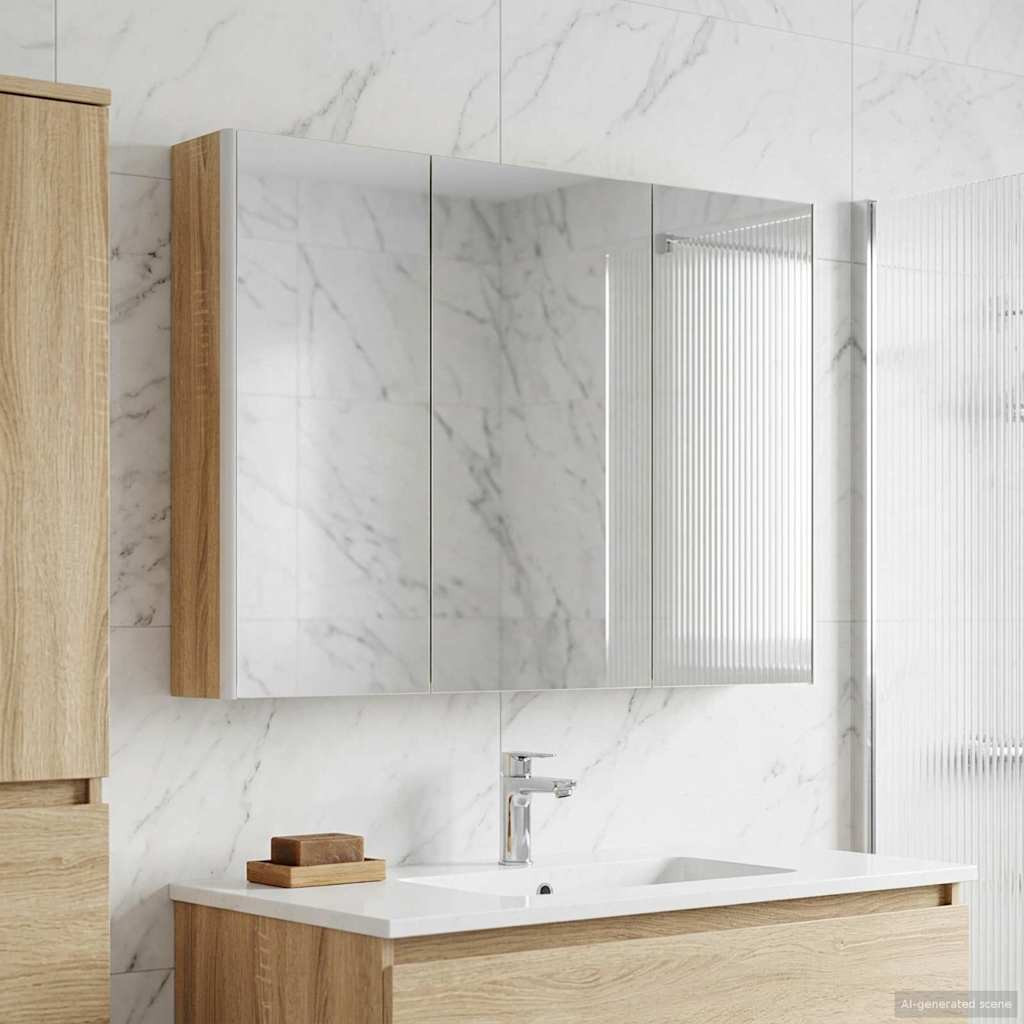 vidaXL Badezimmerspiegelschrank Sonoma-Eiche 103,5 x 15,5 x 70 cm
