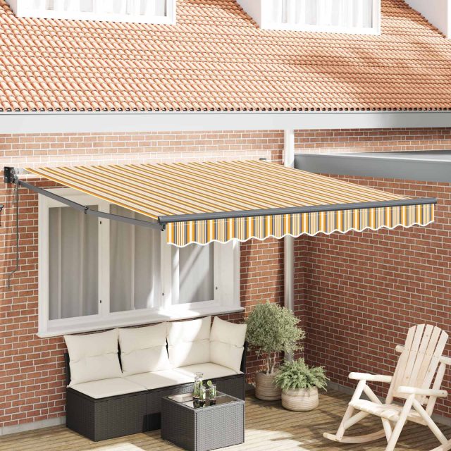 vidaXL Ausziehbare Markise Mehrfarbig 350 x 250 cm
