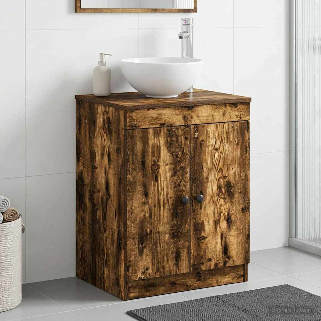 vidaXL Badezimmerschrank Geräucherte Eiche 54 x 41 x 70 cm