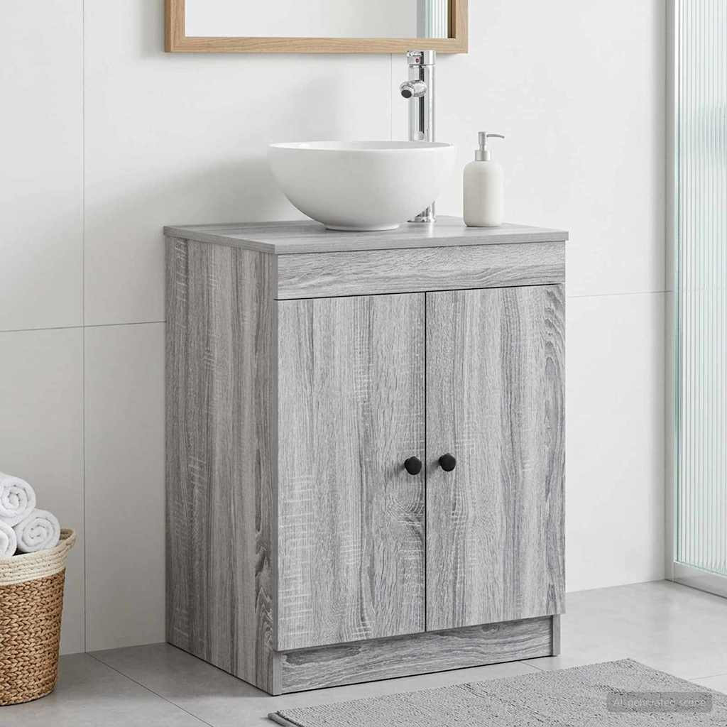 vidaXL Badezimmerschrank Grau Sonoma 54 x 41 x 70 cm Holzwerkstoff