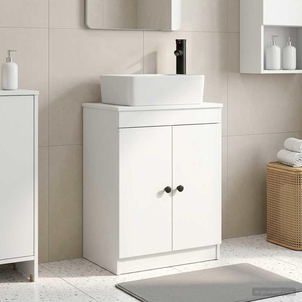 vidaXL Badezimmerschrank mit Waschbecken Weiß 54 x 35 x 83 cm