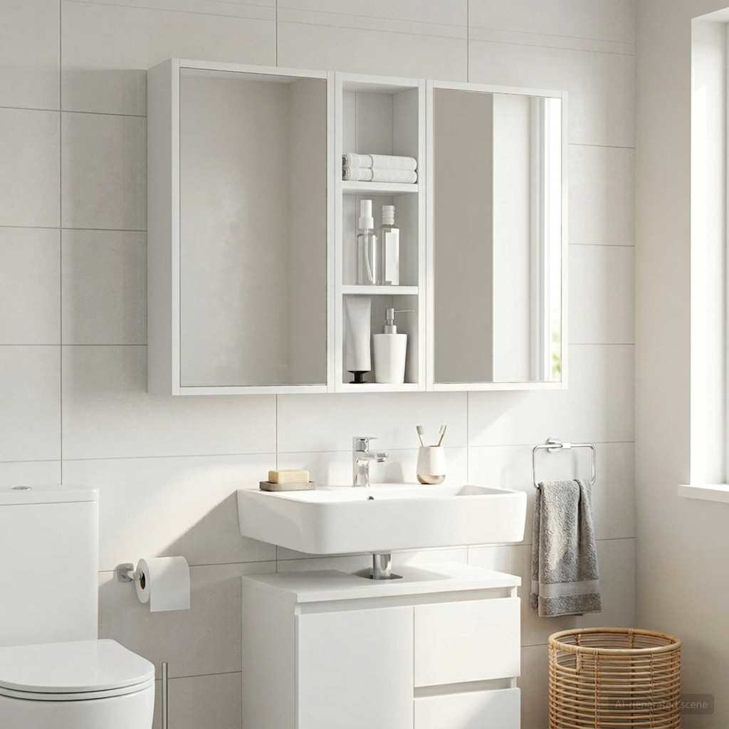 vidaXL Badezimmer-Wandschrank Weiß 20 x 10 x 60,5 cm Holzwerkstoff