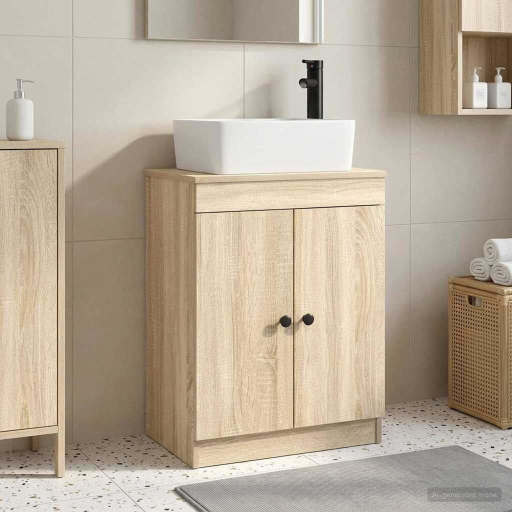 vidaXL Badezimmerschrank mit Waschbecken Sonoma-Eiche 54 x 35 x 83 cm