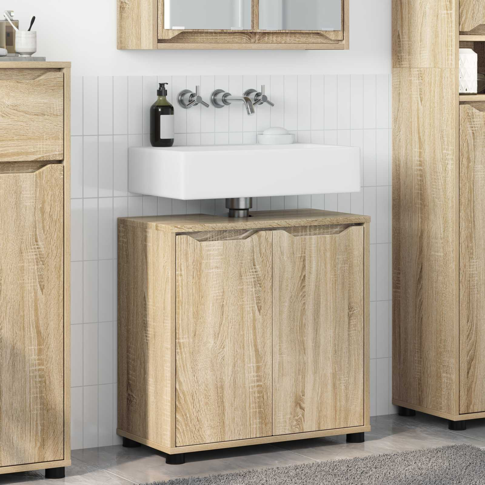 vidaXL Badezimmerwaschbecken-Schrank Sonoma-Eiche 60 x 30 x 60 cm