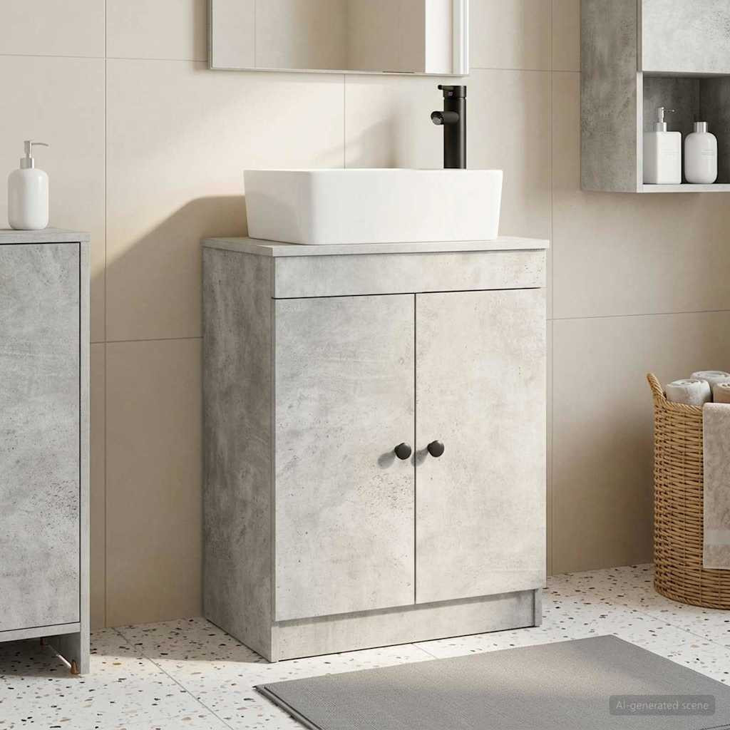 vidaXL Badezimmerschrank mit Waschbecken Betongrau 54 x 35 x 83 cm