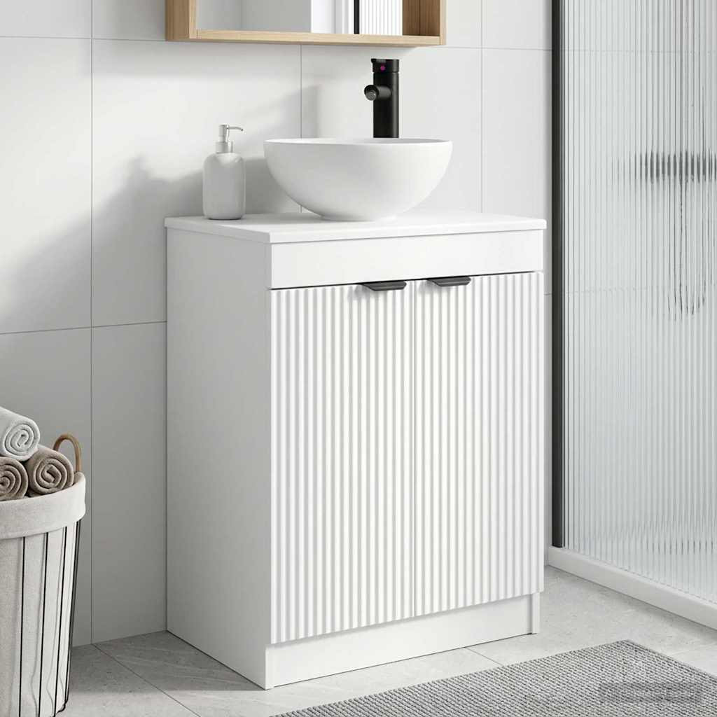 vidaXL Badezimmerschrank mit Waschbecken Weiß 54 x 35 x 83 cm