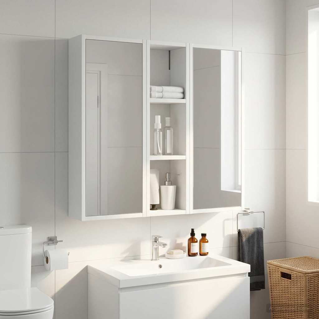 vidaXL Badezimmer-Wandschrank Weiß 20 x 14 x 70 cm Holzwerkstoff