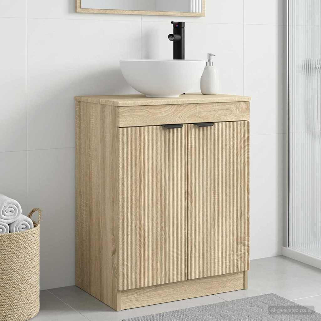 vidaXL Badezimmerschrank mit Waschbecken Sonoma-Eiche 54 x 35 x 83 cm