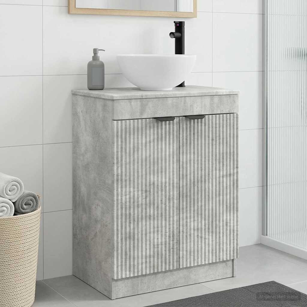 vidaXL Badezimmerschrank mit Waschbecken Betongrau 54 x 35 x 83 cm