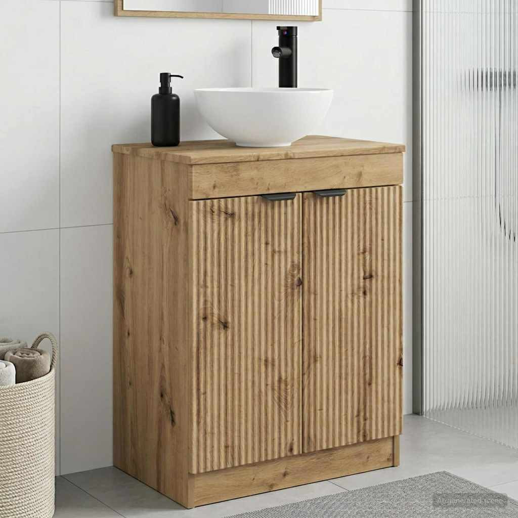 vidaXL Badezimmerschrank mit Waschbecken Artisan-Eiche 54 x 35 x 83 cm