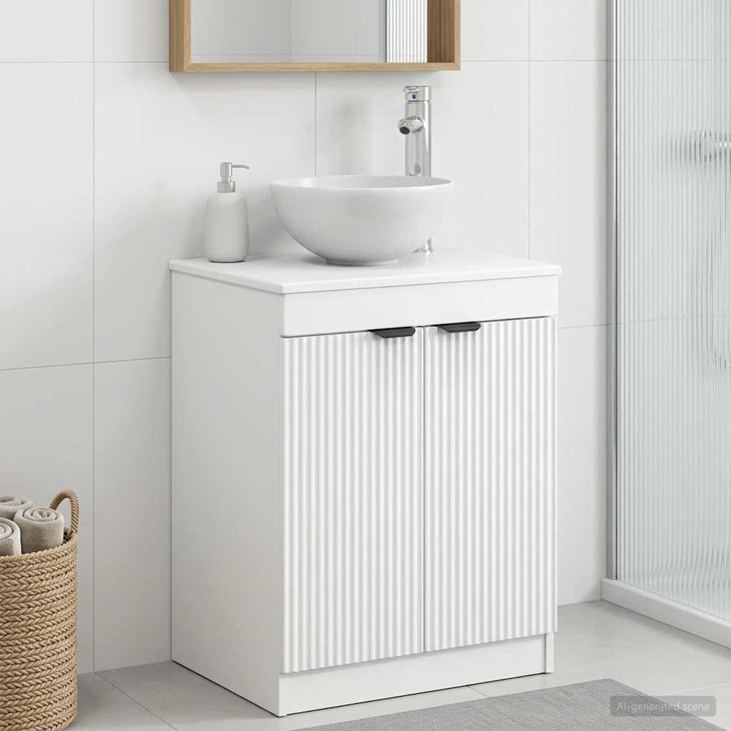 vidaXL Badezimmerschrank Weiß 54 x 41 x 70 cm Holzwerkstoff