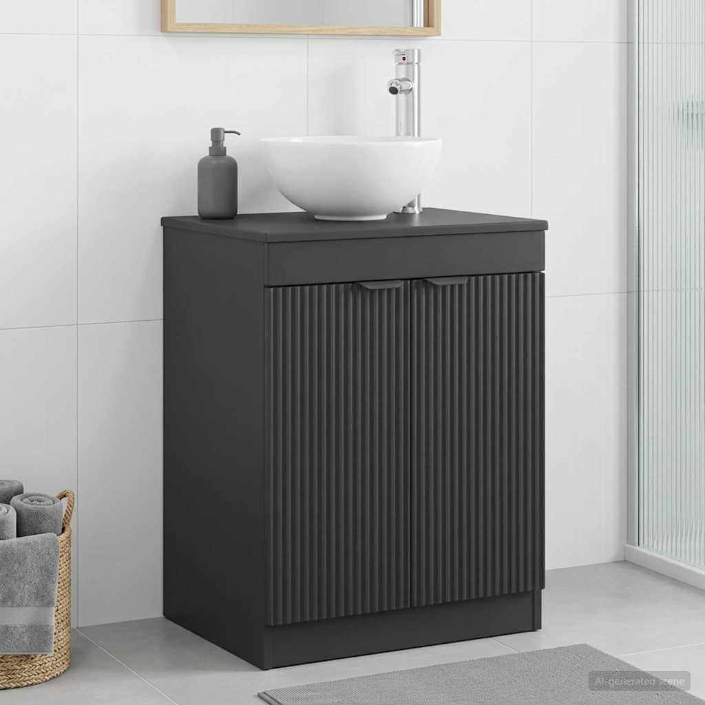 vidaXL Badezimmerschrank Schwarz 54 x 41 x 70 cm Holzwerkstoff
