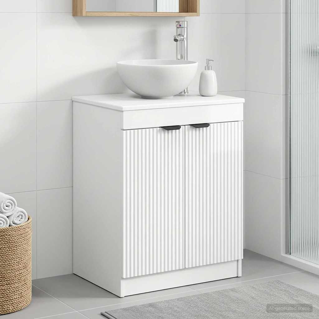 vidaXL Badezimmerschrank Hochglanz Weiß 54 x 41 x 70 cm Holzwerkstoff