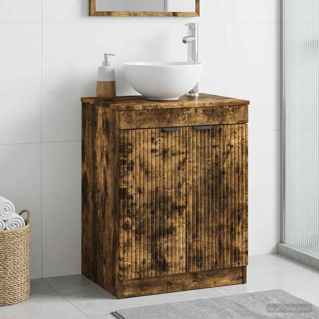 vidaXL Badezimmerschrank Geräucherte Eiche 54 x 41 x 70 cm