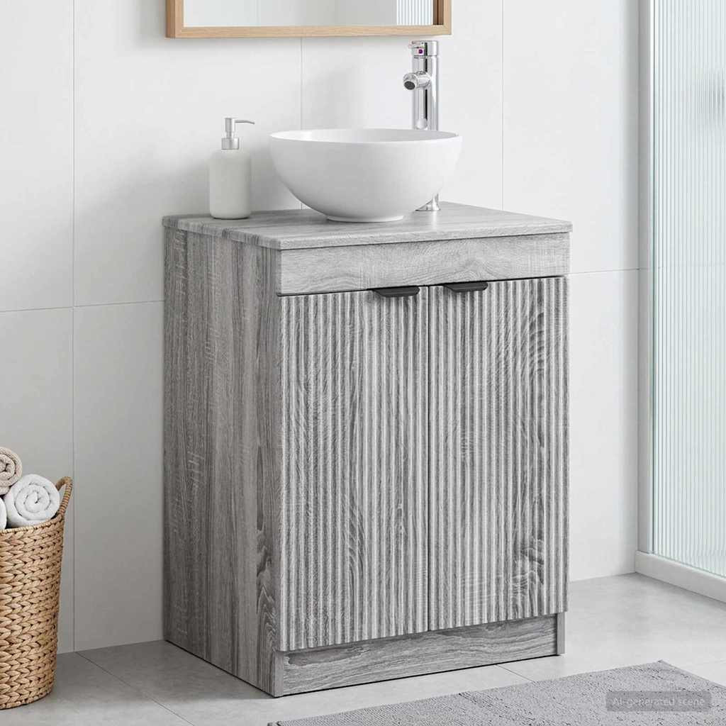 vidaXL Badezimmerschrank Grau Sonoma 54 x 41 x 70 cm Holzwerkstoff
