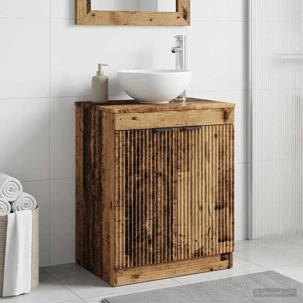 vidaXL Badezimmerschrank Altholz 54 x 41 x 70 cm Holzwerkstoff