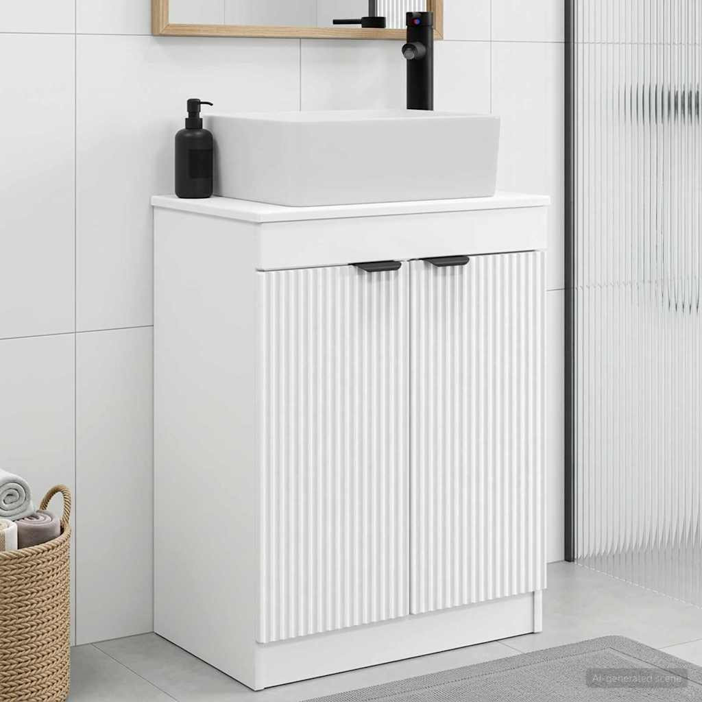 vidaXL Badezimmerschrank mit Waschbecken Weiß 54 x 35 x 83 cm