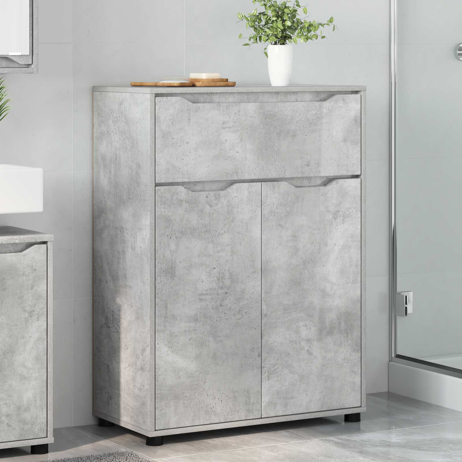 vidaXL Badezimmerschrank Beton Grau 72,5 x 36,5 x 100 cm Holzwerkstoff