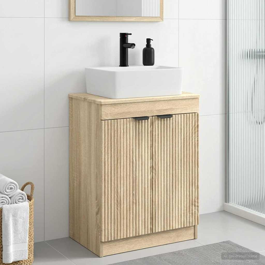 vidaXL Badezimmerschrank mit Waschbecken Sonoma-Eiche 54 x 35 x 83 cm