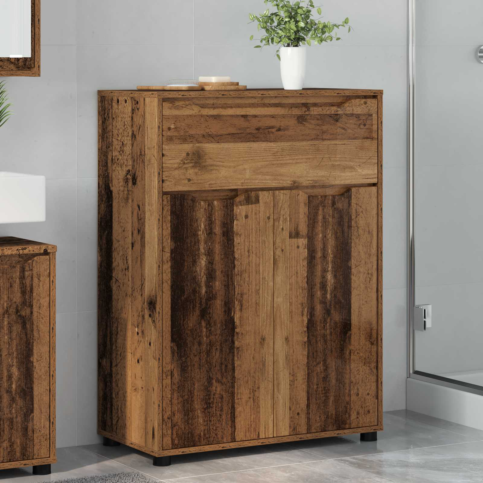 vidaXL Badezimmerschrank Altholz 72,5 x 36,5 x 100 cm Holzwerkstoff