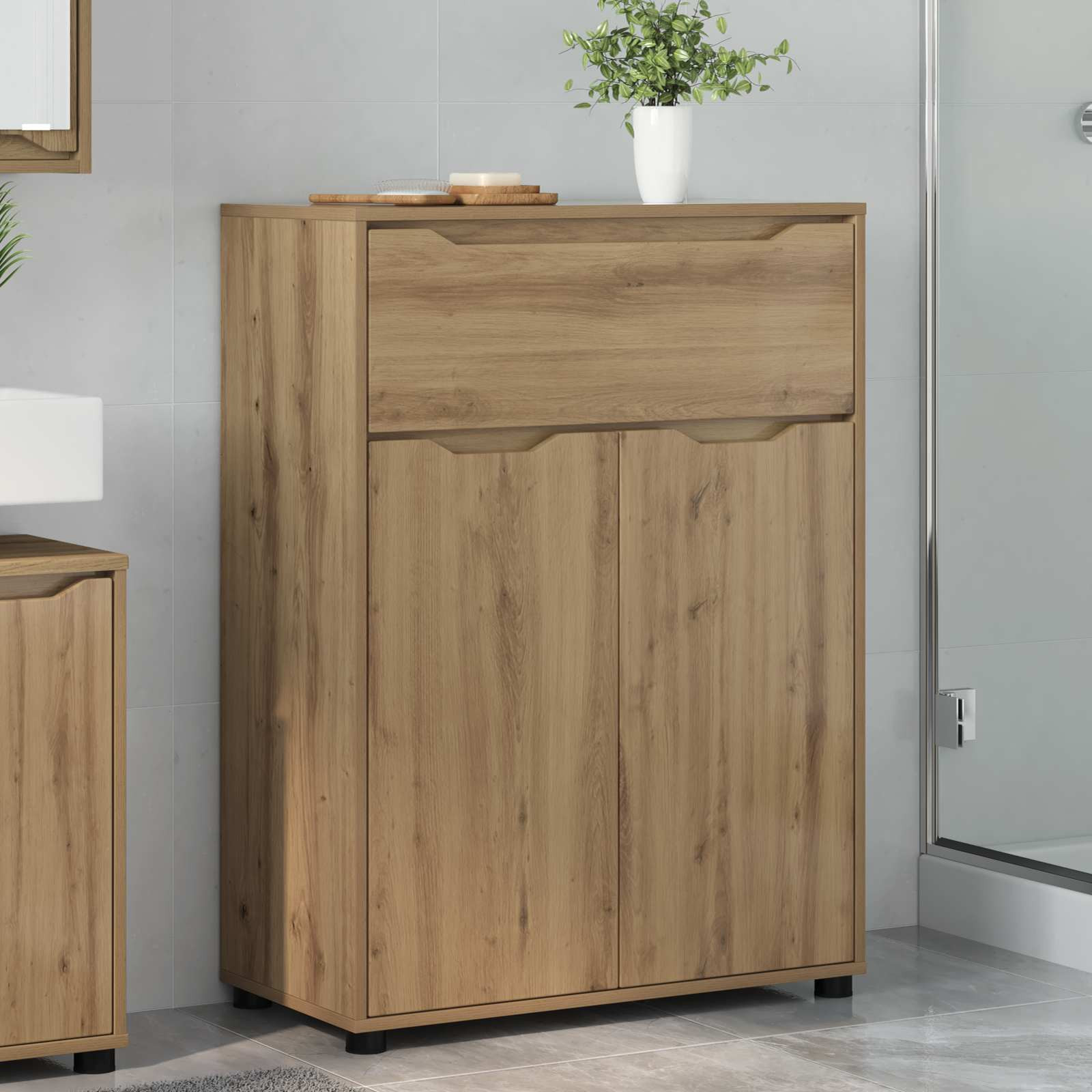 vidaXL Badezimmerschrank Artisan-Eiche 72,5 x 36,5 x 100 cm