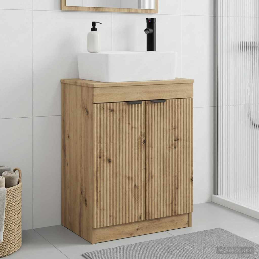 vidaXL Badezimmerschrank mit Waschbecken Artisan-Eiche 54 x 35 x 83 cm
