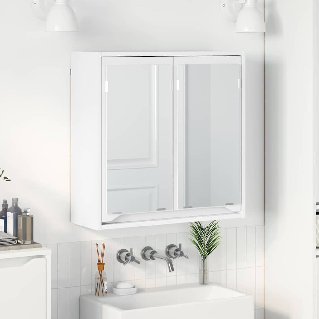 vidaXL Badezimmerspiegelschrank Weiß 60 x 20 x 60 cm Holzwerkstoff
