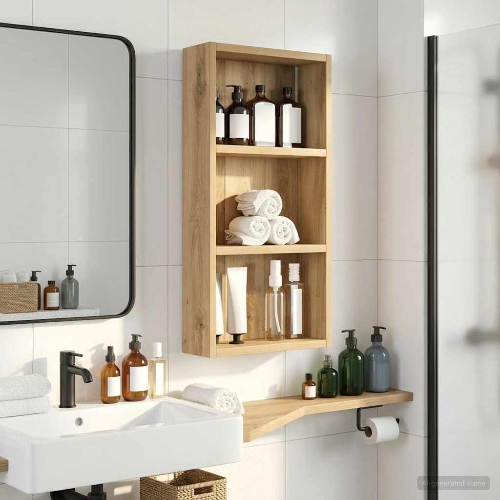 vidaXL Badezimmer-Wandschrank Kunsthandwerk Eiche 30 x 10 x 60,5 cm