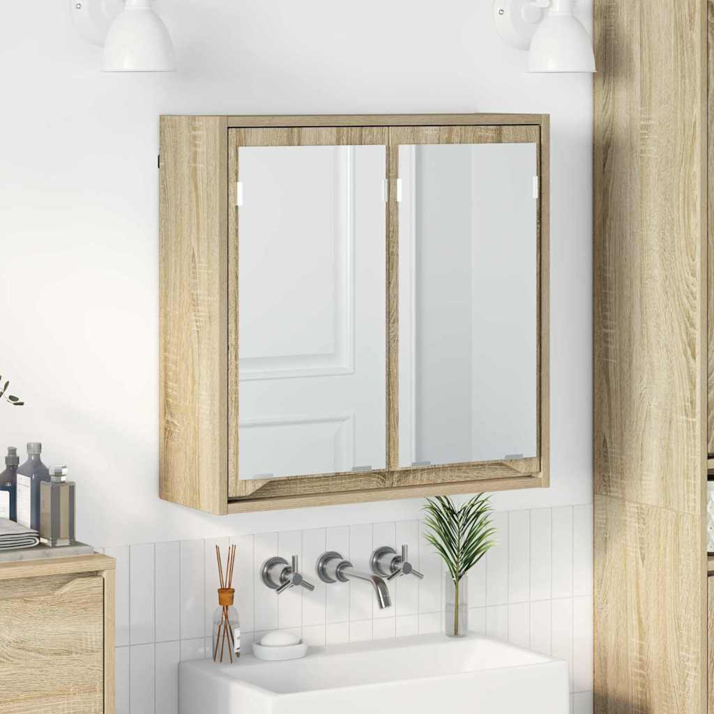 vidaXL Badezimmerspiegelschrank mit Regal Sonoma-Eiche 60 x 20 x 60 cm