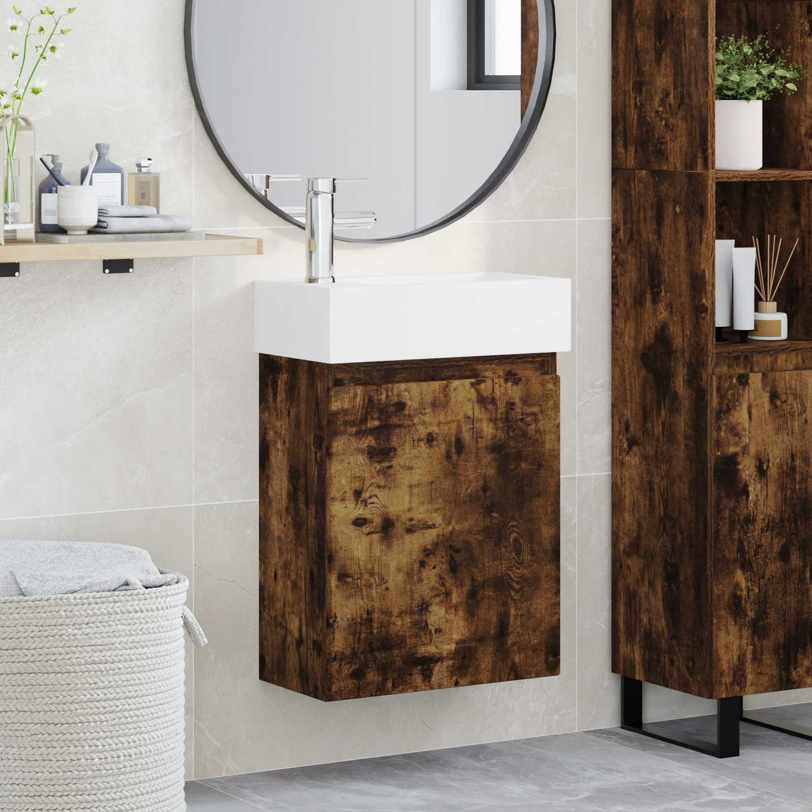 vidaXL Badezimmer Waschtischunterschrank mit Wasserhahn