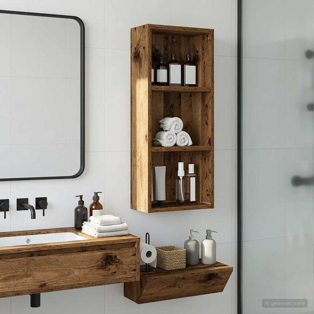 vidaXL Badezimmer-Wandschrank Altholz 30 x 14 x 70 cm Holzwerkstoff