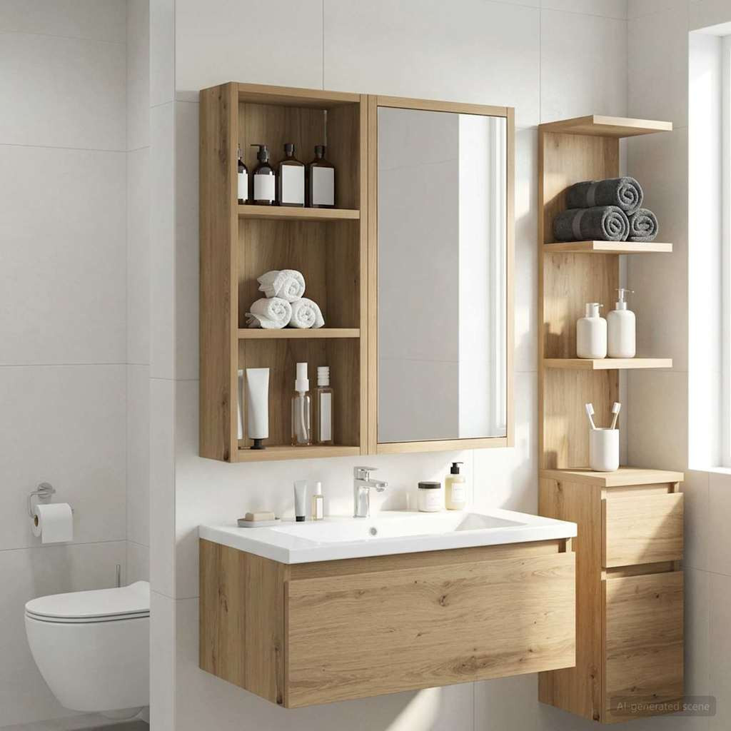 vidaXL Badezimmer-Wandschrank Kunsthandwerk Eiche 30 x 14 x 70 cm