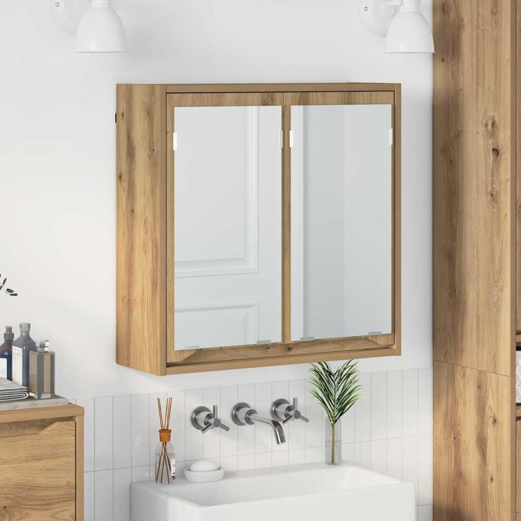 vidaXL Badezimmerspiegelschrank Artisan-Eiche 60 x 20 x 60 cm