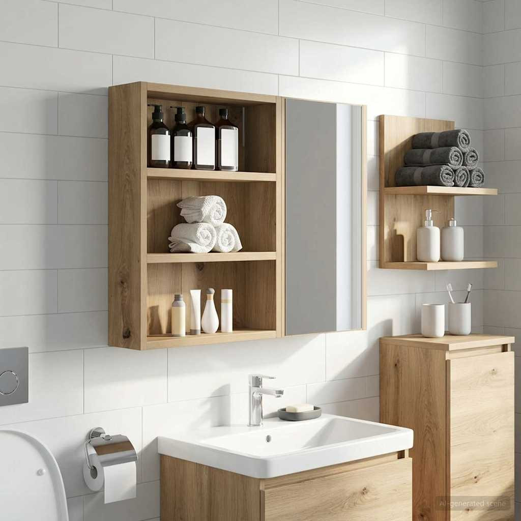 vidaXL Badezimmer-Wandschrank Kunsthandwerk Eiche 40 x 10 x 50 cm