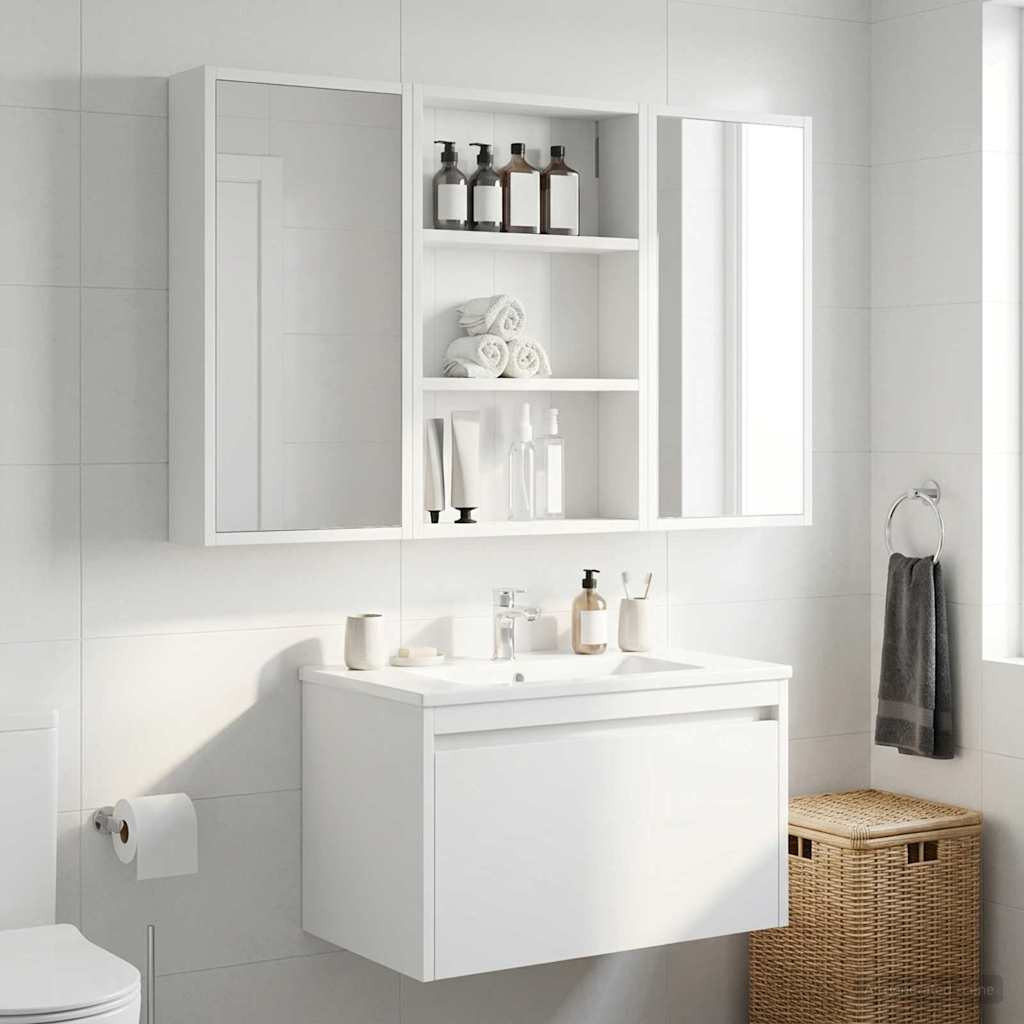 vidaXL Badezimmer-Wandschrank Weiß 40 x 10 x 60,5 cm Holzwerkstoff