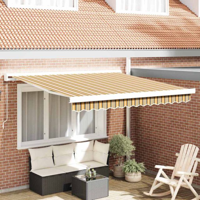 vidaXL Ausziehbare Markise Mehrfarbig 350 x 250 cm