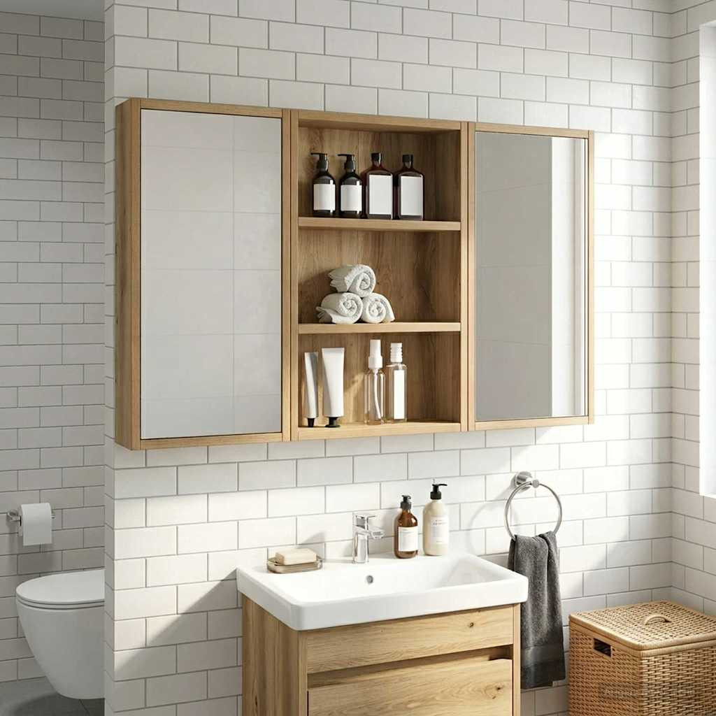 vidaXL Badezimmer-Wandschrank Kunsthandwerk Eiche 40 x 10 x 60,5 cm