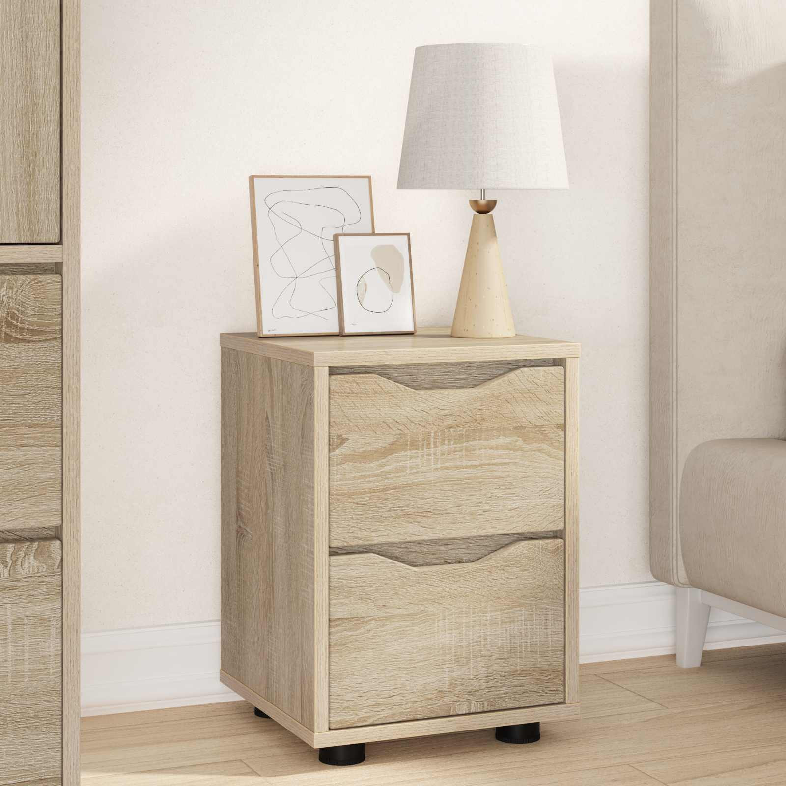 vidaXL Nachttisch Sonoma-Eiche 30,5 x 30 x 43 cm Holzwerkstoff