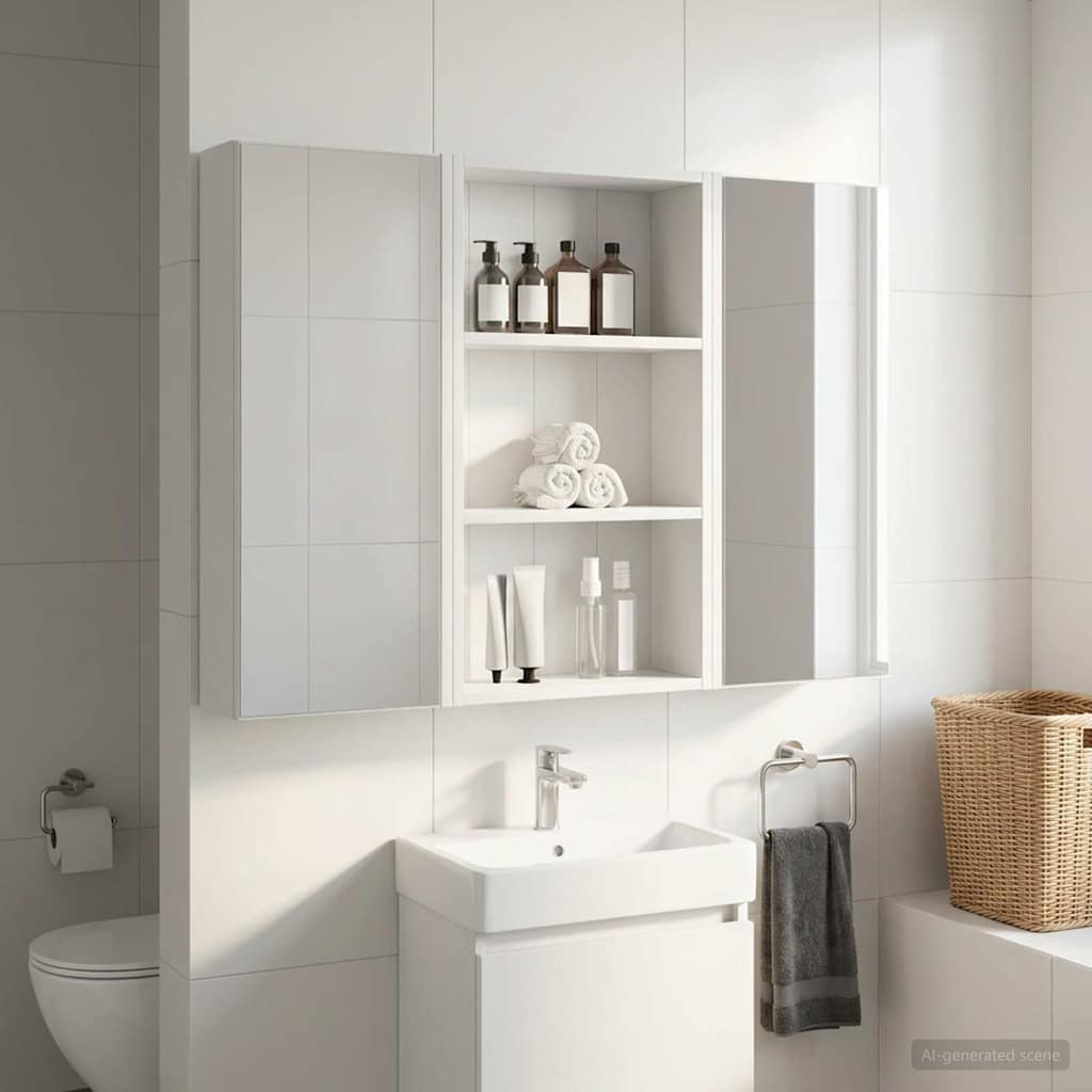 vidaXL Badezimmer-Wandschrank Weiß 40 x 14 x 70 cm Holzwerkstoff