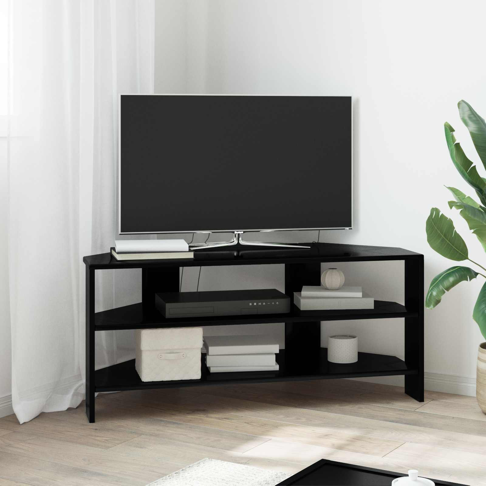 vidaXL EckTVSchrank Schwarz 102x40,5x45cm Holzwerkstoff