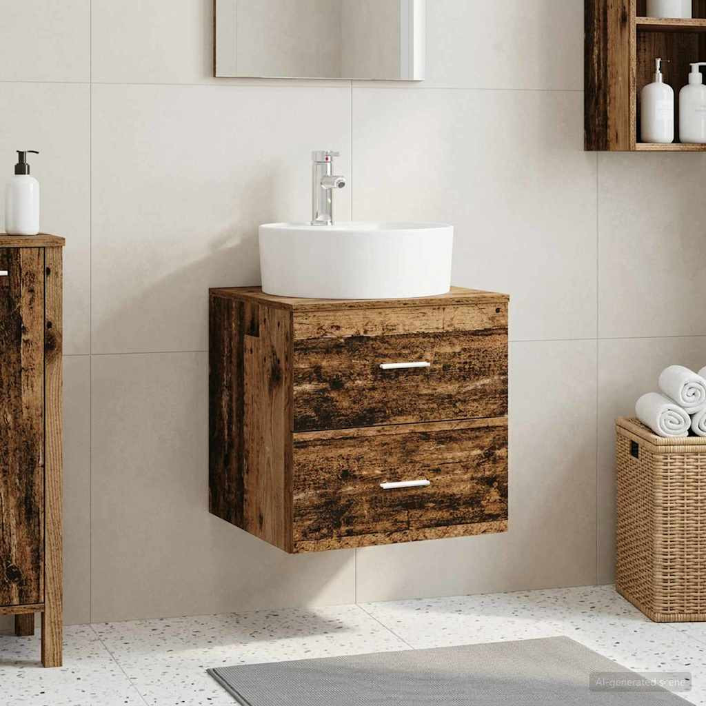 vidaXL Wandmontierte Waschtisch Altholz 49,5 x 44,5 x 65 cm