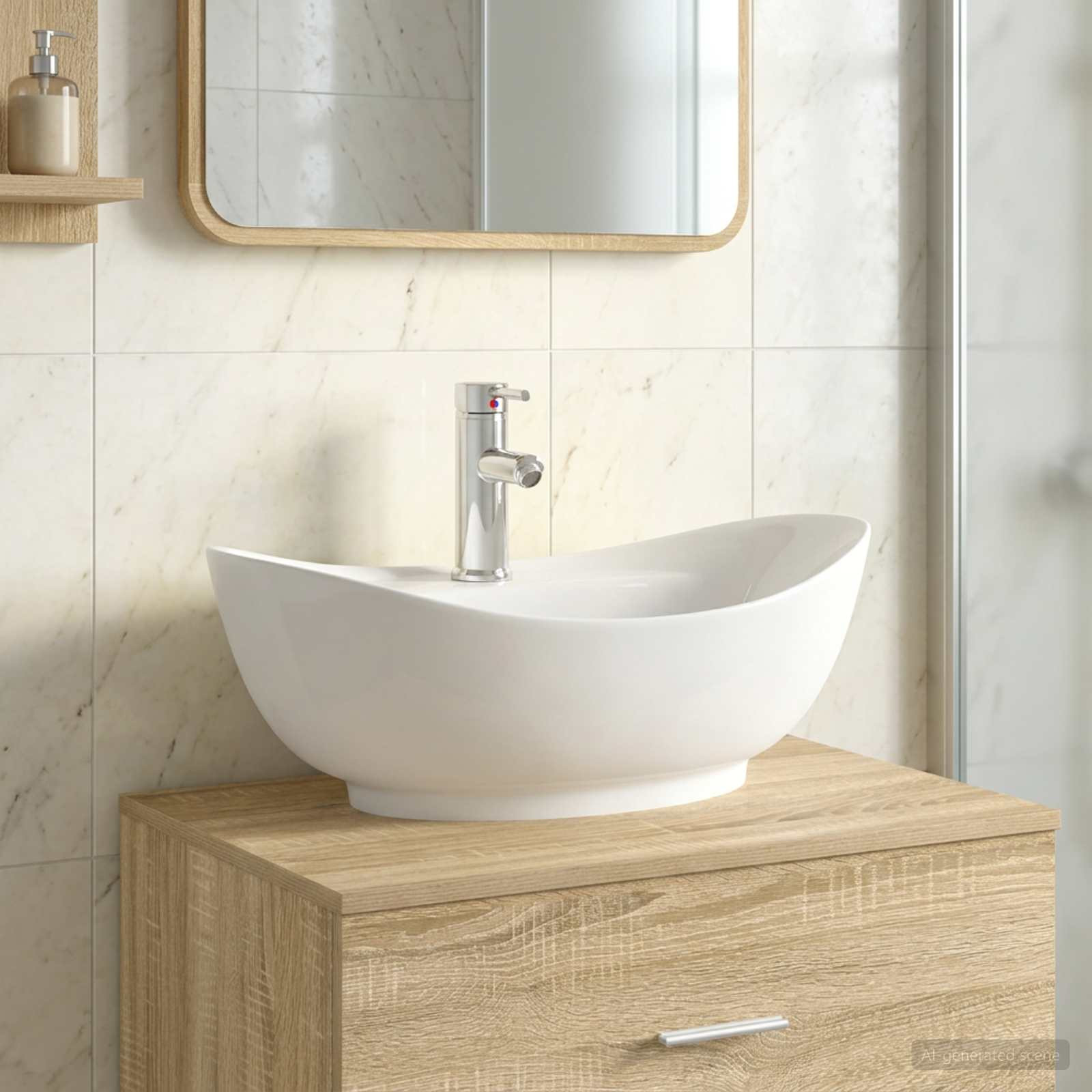 vidaXL Waschbecken fürs Badezimmer Chrom 59 x 35 x 21 cm Metall