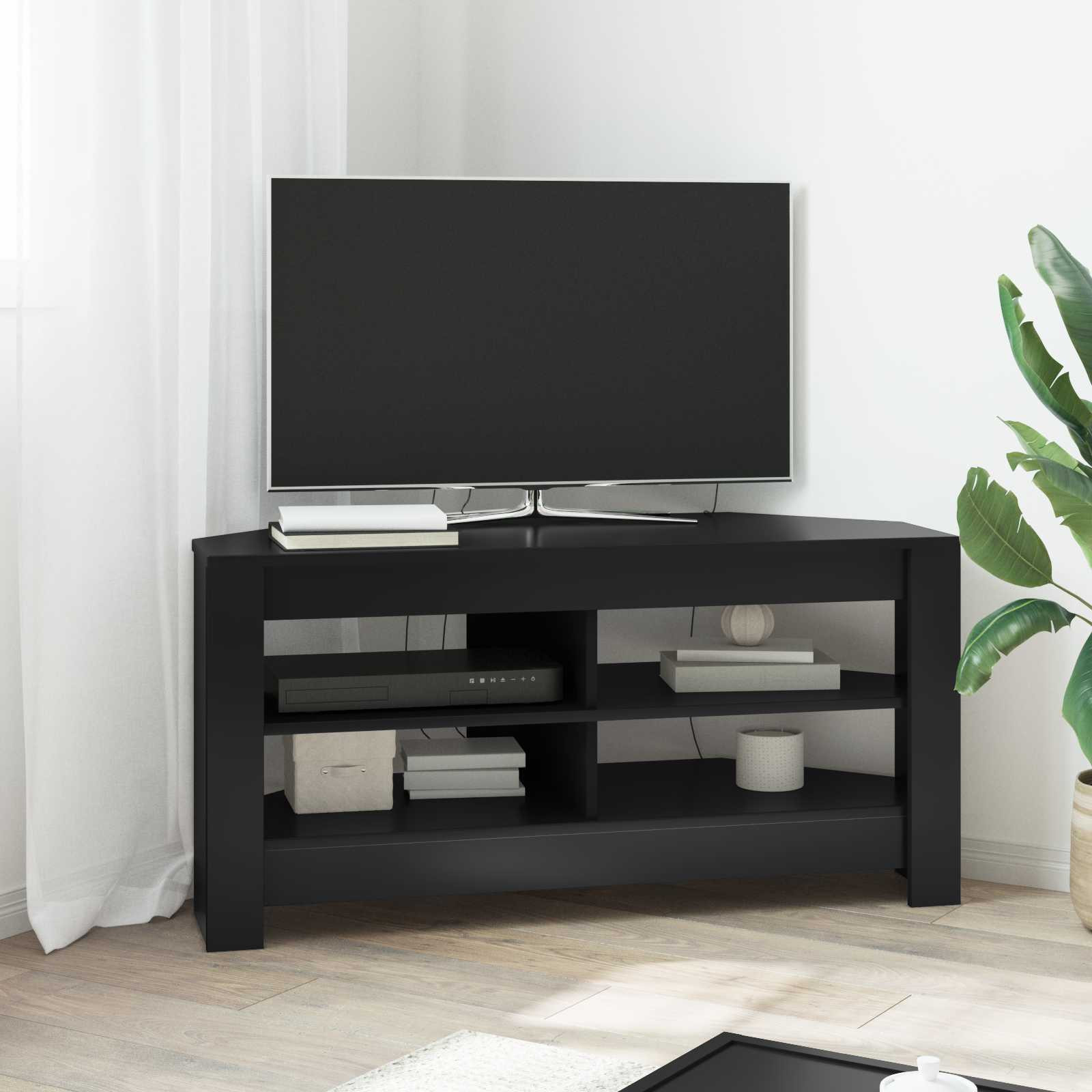 vidaXL EckTVSchrank Schwarz 102 x 40,5 x 45 cm Holzwerkstoff