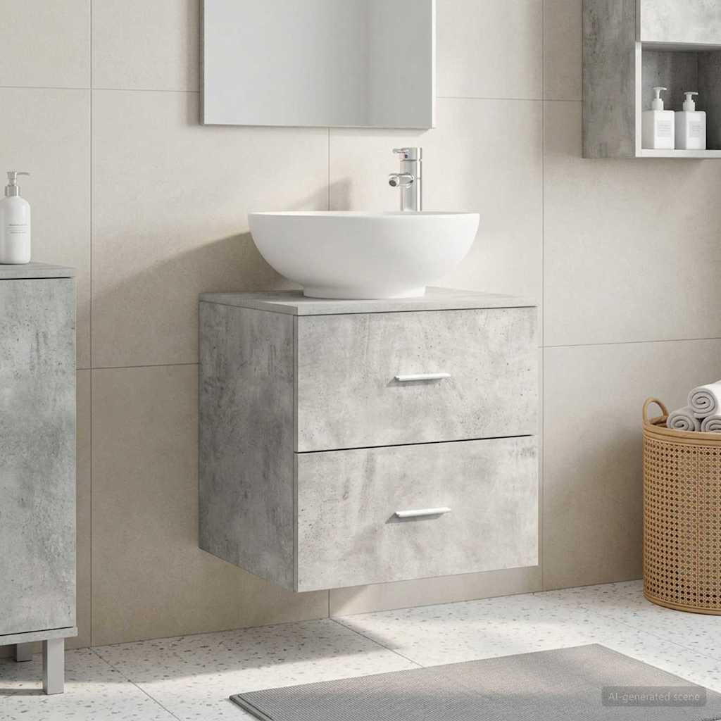 vidaXL Wandmontierte Waschtisch Betongrau 49,5 x 44,5 x 66,5 cm