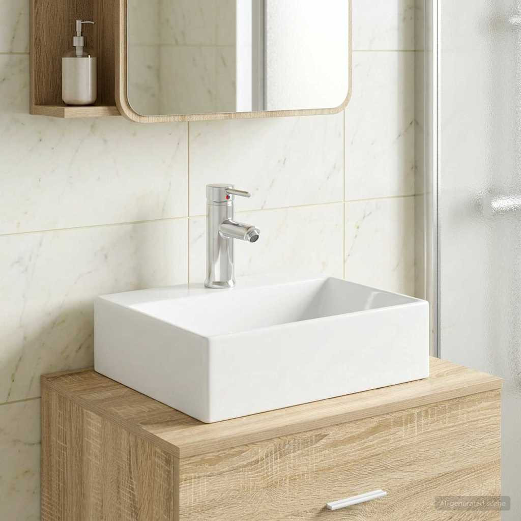 vidaXL Waschbecken fürs Badezimmer Chrom 39 x 30,5 x 12,5 cm Metall