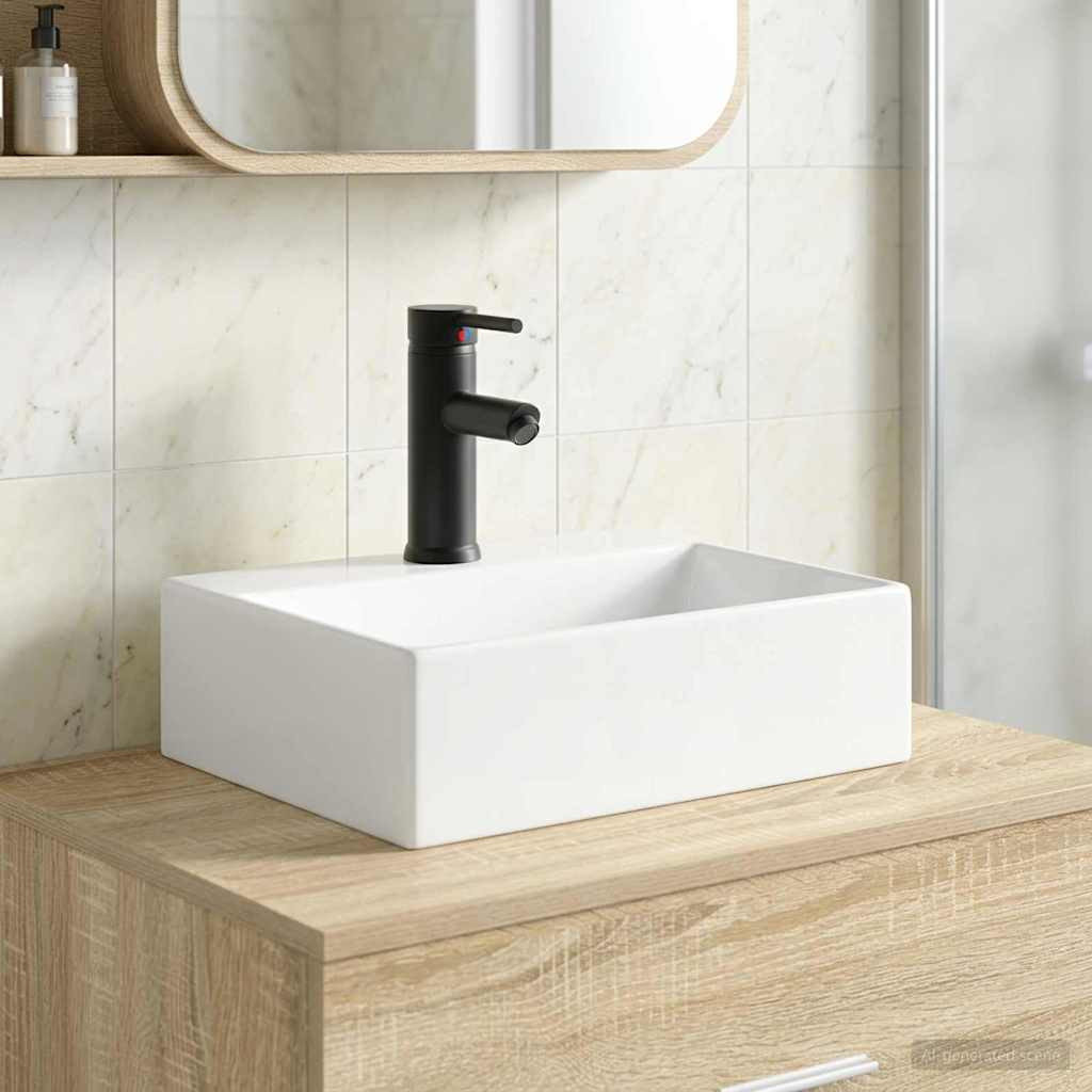vidaXL Waschbecken fürs Badezimmer Matt Schwarz 39 x 30,5 x 12,5 cm