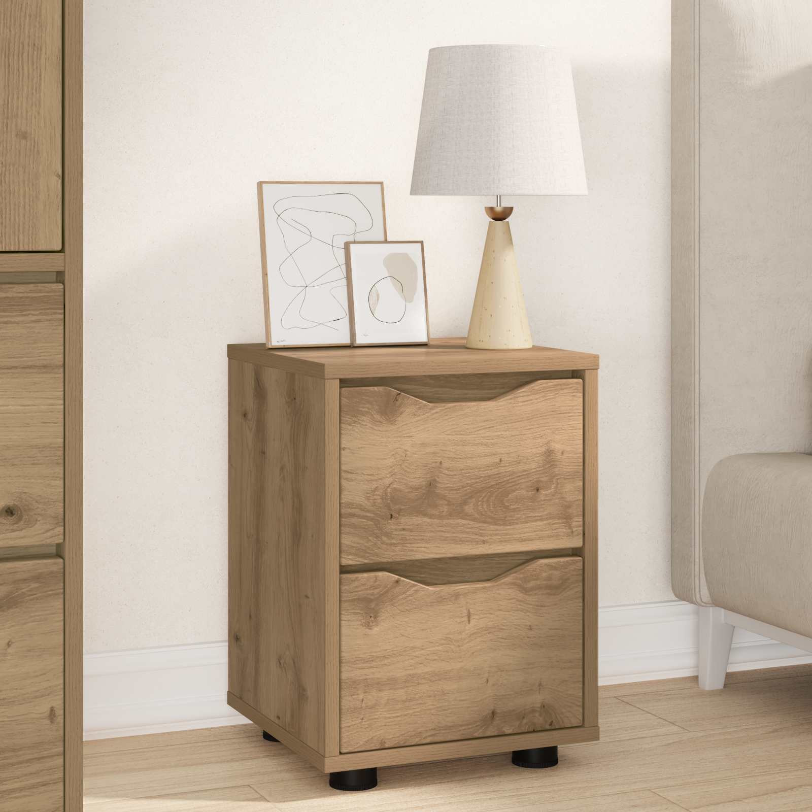 vidaXL Nachttisch Artisan-Eiche 30,5 x 30 x 43 cm Holzwerkstoff