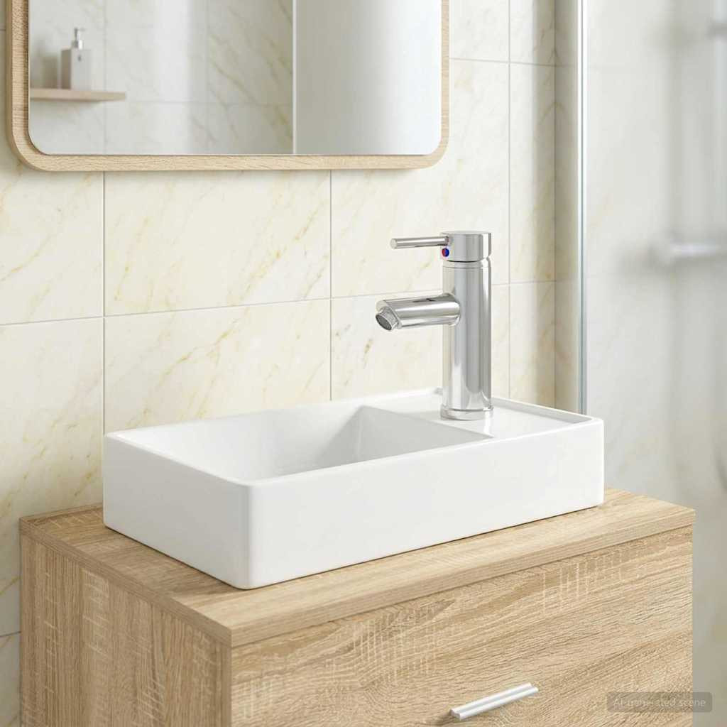 vidaXL Waschbecken fürs Badezimmer Chrom 40,5 x 22,5 x 11,5 cm Metall